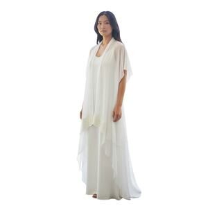 Vintage Blanche sheer white peignoir with lace and sequins Women's small
